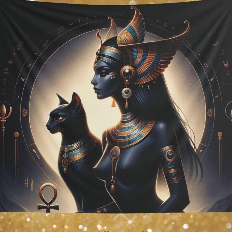 Bastet tapestry 75x100 чёрный