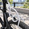 Flexible Coiled Cable Lock for Bikes with Integrated Key Lock Body and PVC-Sleeved Steel Line for Routine Parking