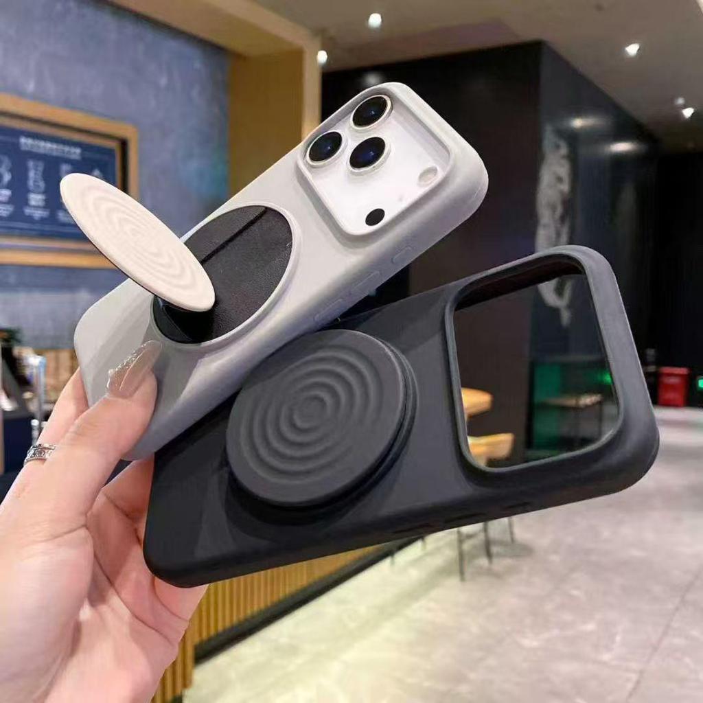 Water Ripple Silicone Phone Case with Magnetic Folding Stand