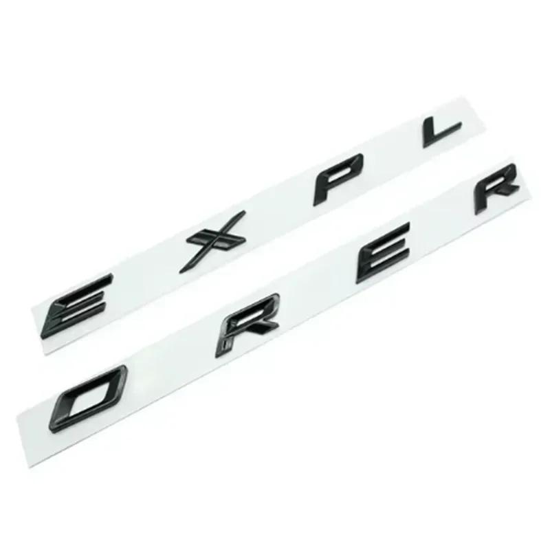 swpzb8 3D ABS Chrome Black Letters Explorer Logo Car Front Hood Emblem Bonnet Badge Sticker For Explorer 2011-2021