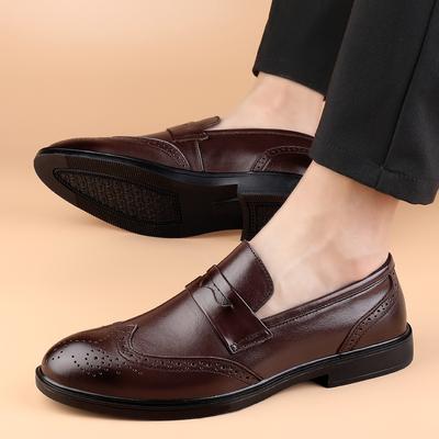 Spring British Style Retro Mens Shoes 100% Genuine Leather Casual Shoe Brogue Grave Wedding Party Formal Dress Cow Leather Shoes