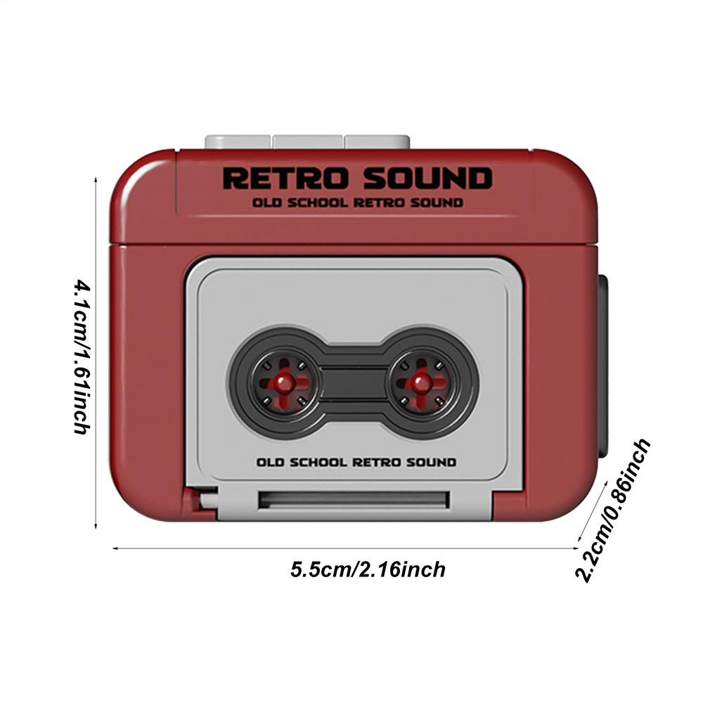 

Винтажный магнитофон, подарочный брелок для пары, мини-записываемый мини-ретро-кассетный магнитофон, классические забавные красные и синие подарки для пары красный