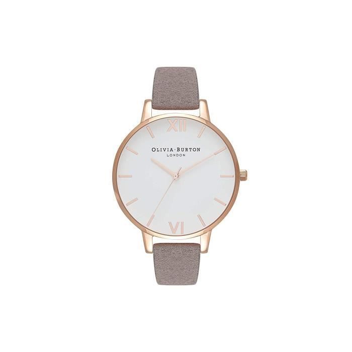 Montre Analogique - Olivia Burton - OB16VE09 - Cuir Recyclé - Boîtier Or Rose - 38 Mm