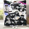 Modische B-BTS Kpop Flanelldecke, Ultraweiche Warme Plüschdecke für Zuhause Schlafzimmer Bett Sofa Abdeckung Büro Camping Picknick Geschenk