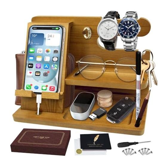 Birthday gift Father gift Men Father s Day gift Smartphone stand Wooden Multifunctional Retirement gift Men Men s gift Boyfriend Birthday gift