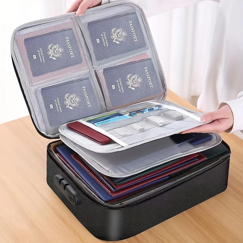 File Organizer Bags Document Home Office Travel Safe BagMulti-Layer Portable Storage For Important Passport Certificates Legal