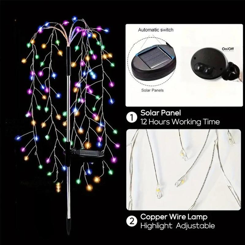 200/100LED Outdoor LED Fairy Lights Garden Path Decor Garland Tree Solar Lights for Balcony Patio Party Street Lawn Lamp