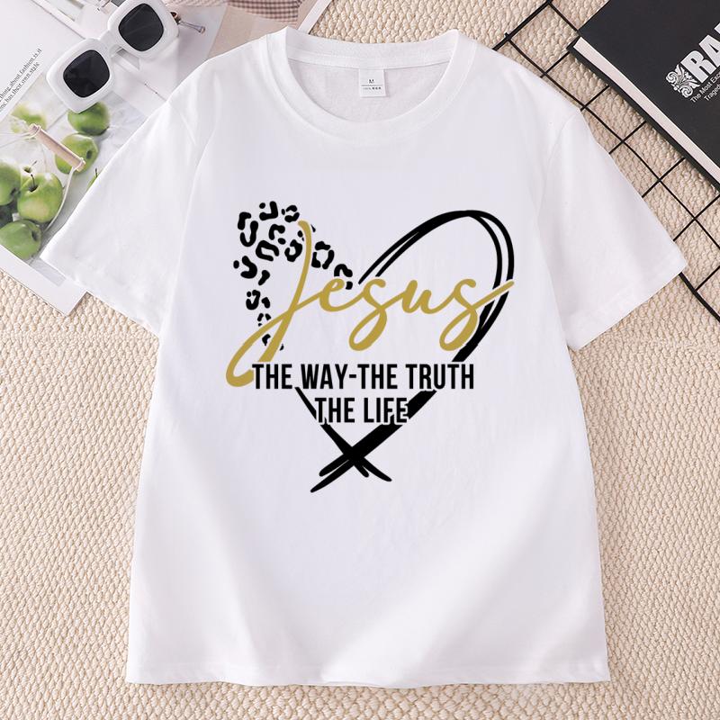 Jesus The Way The Truth The Life T Shirt Bible Verse TShirt Christian TShirt Jesus Lover Tshirt Casual Round Neck Unisex