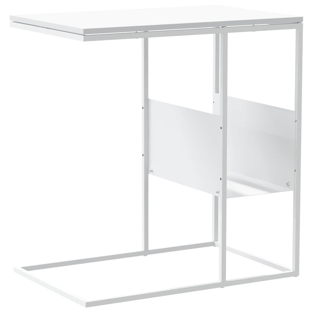 Vidaxl Side Table, White, 55X36X59.5 Cm, Wood-Based Material