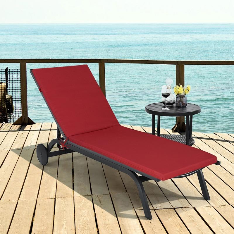 Chaise Lounge Cushions Outdoor, Waterproof Lounge Chair Cushion,Outdoor Patio Lounge Chair Pads for Lawn, Pool & Beach