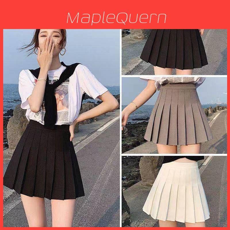 Stilvoller Damen High Waist Faltenrock mit bequemer Sicherheits-Shorts innen
