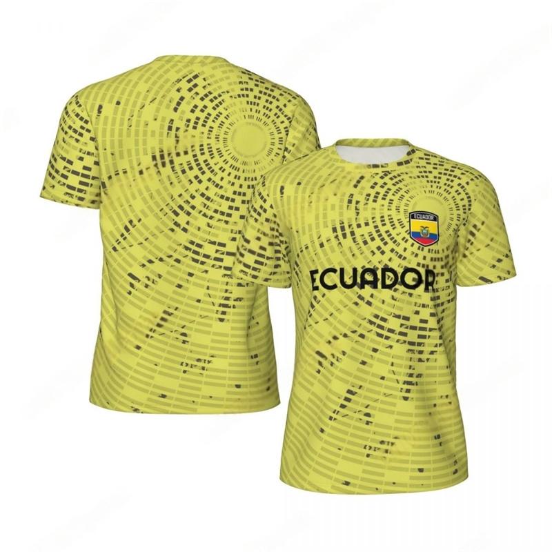Ecuador Muster Fußball T-Shirt Herren Sommer Locker Fußball Laufen Kurzarm Oberteile T-Shirt Mode Sport Fußballtrikot T-Shirts