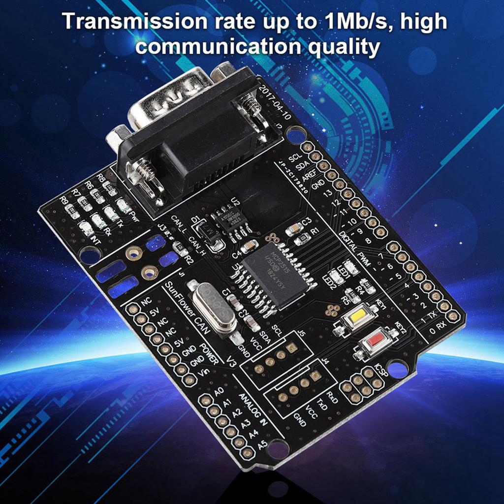 HW A001 CAN Bus Shield MCP2515 Expansion Board Support For CAN2.0 protocol