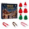 Decorative Bottle Toppers for Christmas 9 Pcs Mini Knit Hat And Scarf Set Advent Calendar, Handmade Tiny Santa Gift Kids Scarves Countdown Calendar