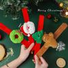 Christmas Slap Ring Bracelet Cute Cartoon Plush Elk Snowman Circle Bracelet For Xmas Children Gift Holiday Decor Wrist Band