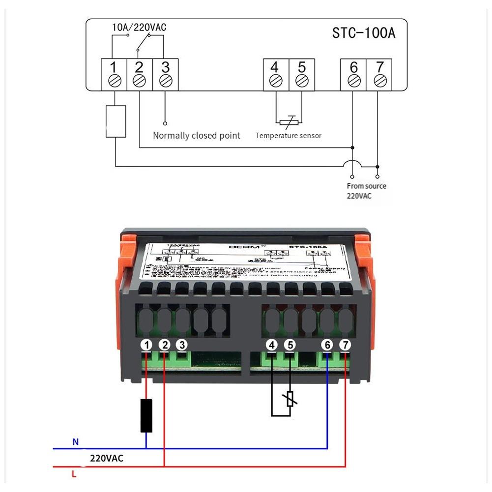 STC-100A Microcomputer Thermostat Cooling Heating Temperature Controller 220V For Industrial Automation Equipment