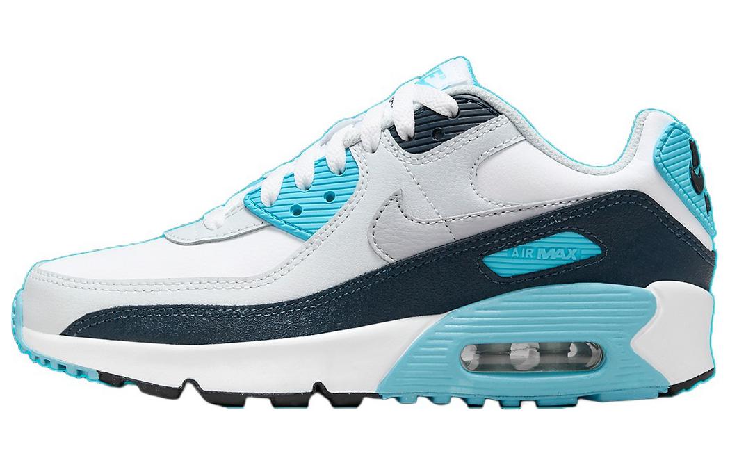 Nike Air Max 90 Белый Балтийский Синий Броневой Синий Волк Серый (GS) 36.5