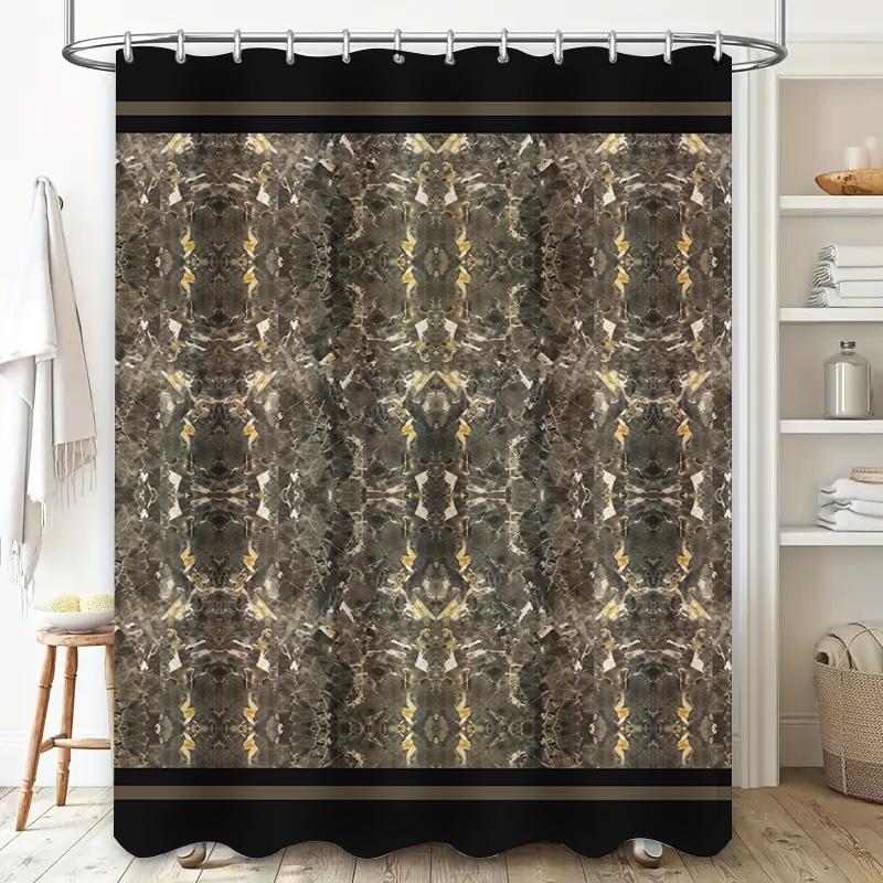 Luxury Vintage Bathroom Shower Curtain Black Gold Abstract Design Waterproof Fabric Home Decor 3D Print Curtains for Bathtub Ali