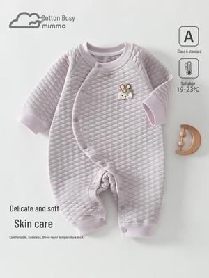 Body à manches longues épais sans étiquette pour bébé garçon - Combinaison rembourrée Automne/Hiver