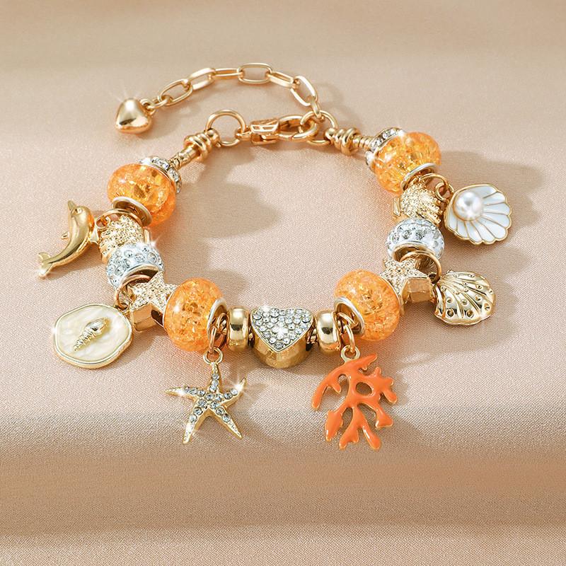 Bracciale Corona di Fiori Estiva da Spiaggia per Donna con Accenti di Conchiglie per la Vacanza