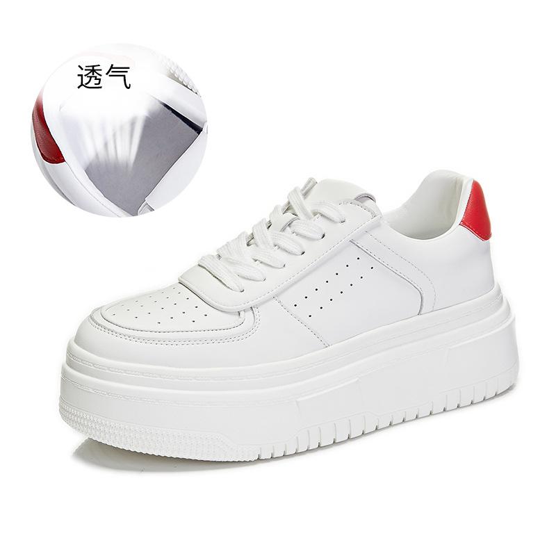 

Foam sole leather little white shoes women s 2025 spring new muffin baseplate shoes platform soft leather single shoes sports women s shoes 35 красный