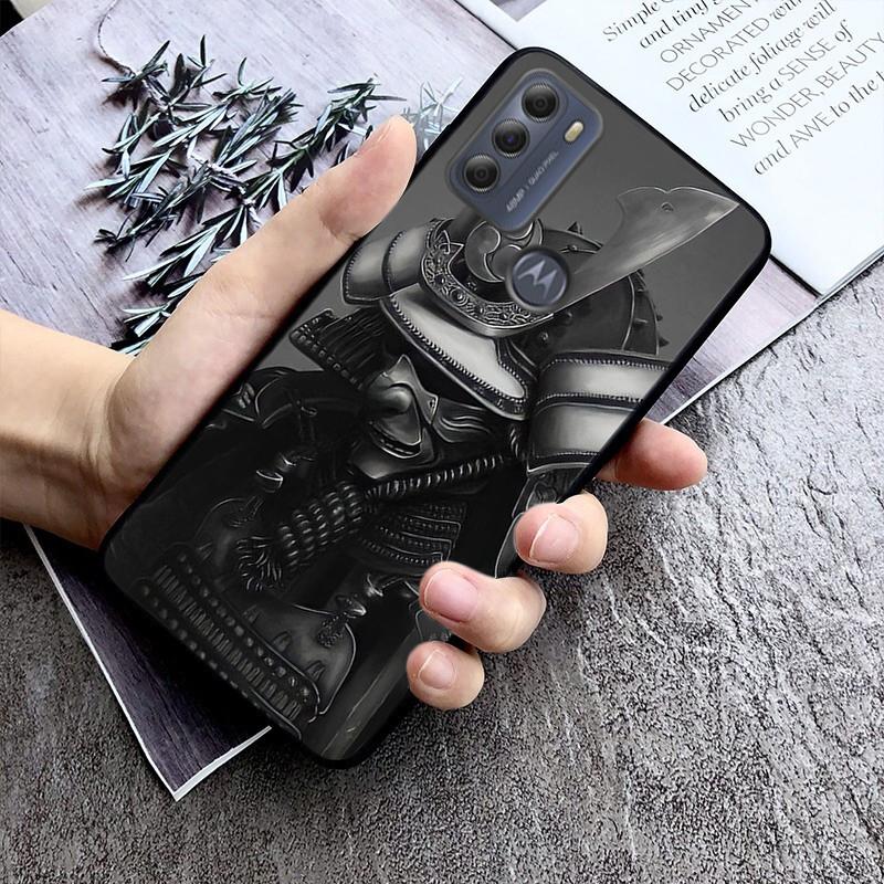 Samuraj Oni maska etui na telefon Motorola Moto E32 E20 E40 G22 G52 G20 G30 G100 G60 G50 G10 GPure GStylus G9 jedno działanie makro