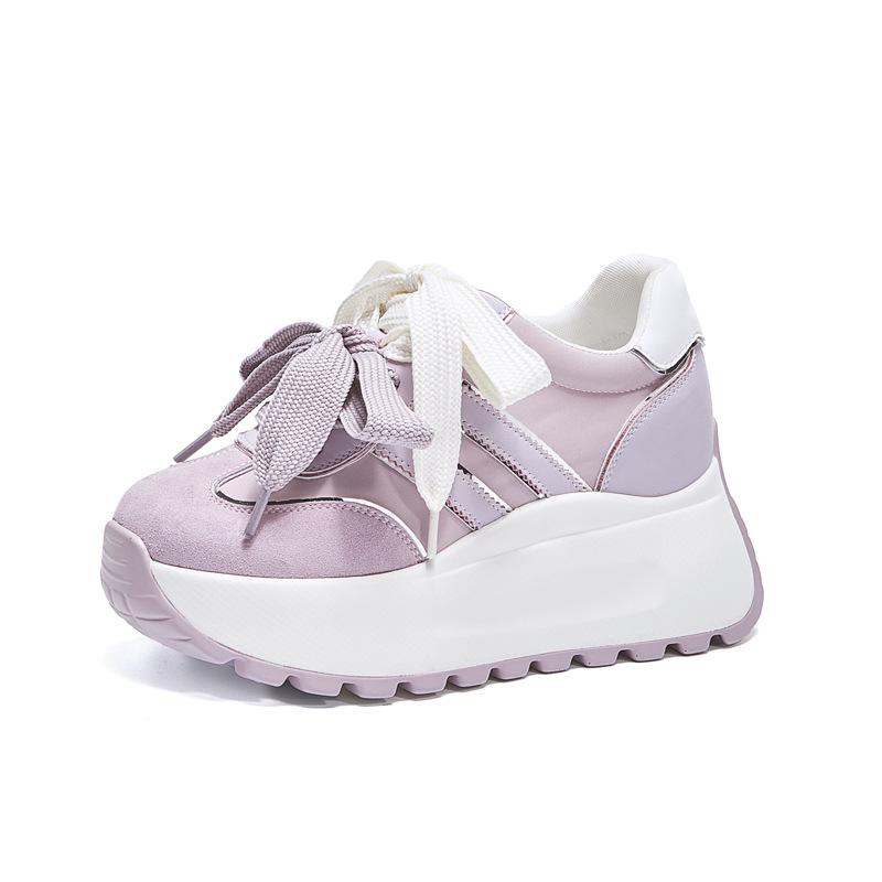 Inner height increase Forrest Gump shoes women's lightweight 2025 spring and summer new retro color matching platform casual moral training shoes g