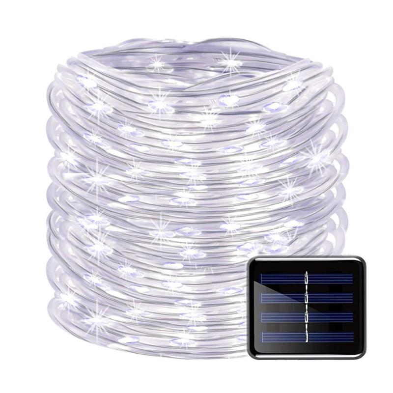 Solar Rope Strip Light Fairy String Garden Christmas Decoration Garland Xmas Solar Rope String Light Fairy Strip 32M/22M/12M/7M