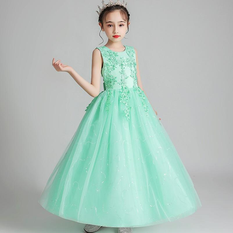 Girls Dress Dress Sleeveless Mesh Performance Host Princess Dress