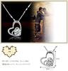 [Univarc Brand] Silver Double Heart Necklace, Jewelry Cloth, Pouch, Bag, Warranty Card - Luxurious 5-Piece Set A Perfect Gift for Women In Their 50s,