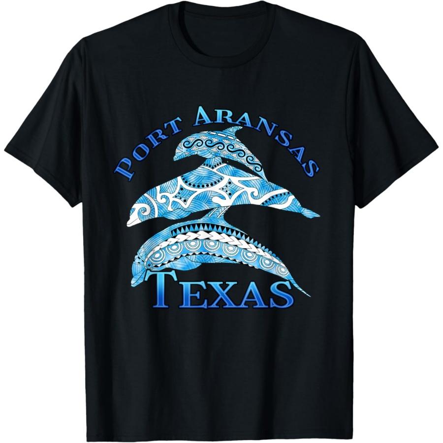 Port Aransas Texas Vacation Tribal Dolphins T-Shirt S
