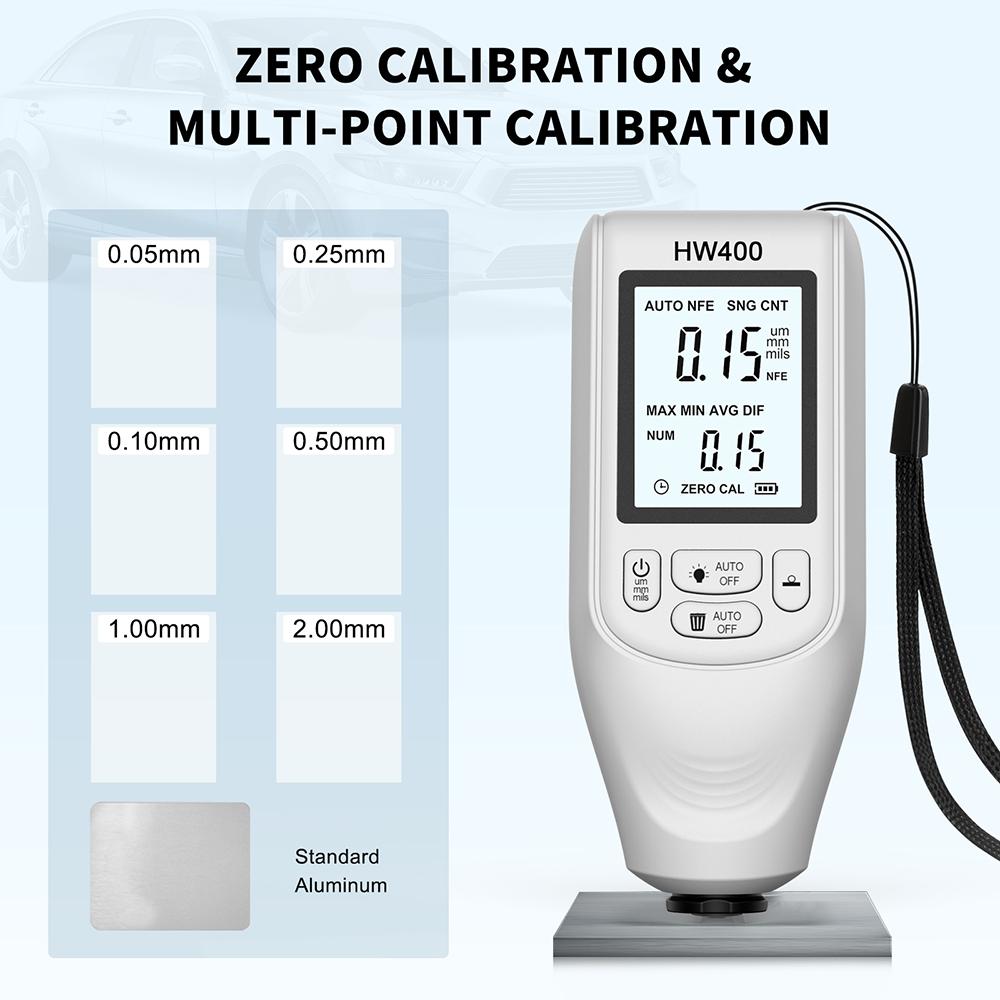HW400 Car Paint Thickness Tester Auto Film Coating Thickness Gauge Meter Manual Paint Tool Coating Test Accessories for Fe/NFE