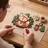 Holiday Party Supplies Christmas Fox Hanging Ornament, Wooden Cute Pendant with Glove Bell Tree Festive Decoration Charms, for Door Mantel Tree,