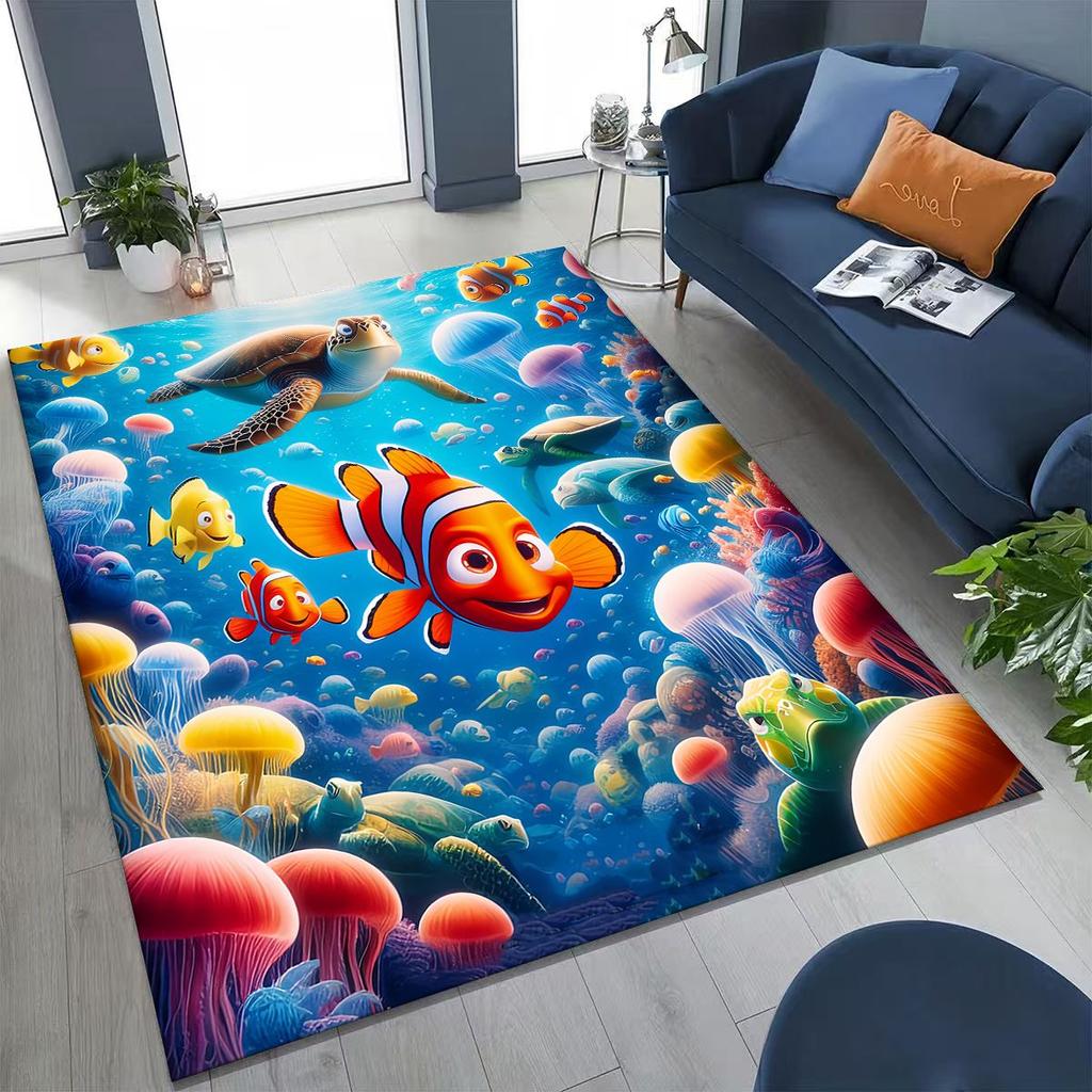 3D kreslený koberec Podmořský svět Hledá se Nemo pro ložnici, obývací pokoj, pohovku, dekorace na vchodové dveře domu, velká protiskluzová podlahová rohožka pro děti, dárek
