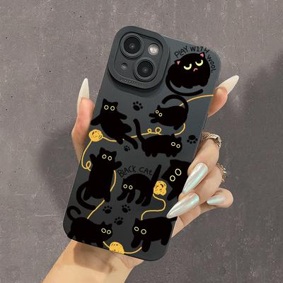 Stylish Cat Graphic Phone Case for iPhone 15 14 13 12 11 X XR Xs SE2 SE 8 7 Plus Pro Max Mini Silicone Back Cover