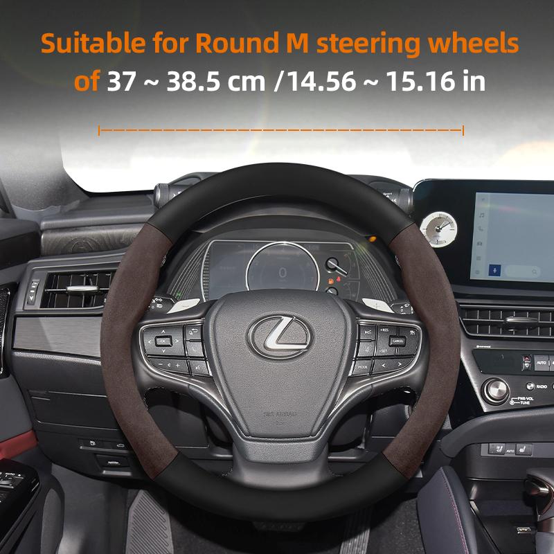 Suitable for Lexus Suede Matte Carbon Fiber Texture Steering Wheel Cover Suitable for Is250 Gs300 Lx 570 Nx Is350 2019 Es350 Gx460 Is 300 Ls400 Is300