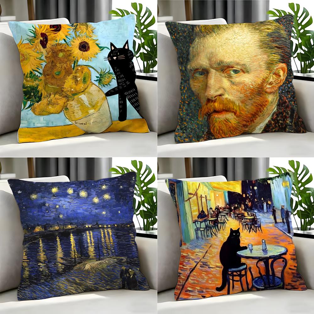artist Vincent van Gogh Cushion Cover Cushion Cover Set Pcs x x x Pillowcase Decorative Sofa Home Decor