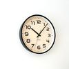 KATOMOKU Plywood Clock 23 Black Wall Clock with Continuous Second Hand Controlled km-145BKRC 304mm (radio Clock)