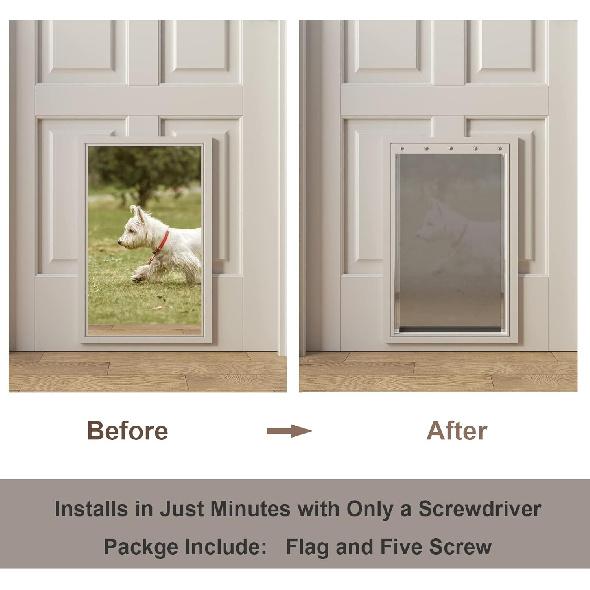 MIAOTONG Large Dog Door Replacement Flaps with Screws, Dog Door Flap Compatible with PetSafe Freedom Doggie Doors PAC11-11039,10 1/8" X 16 7/8",