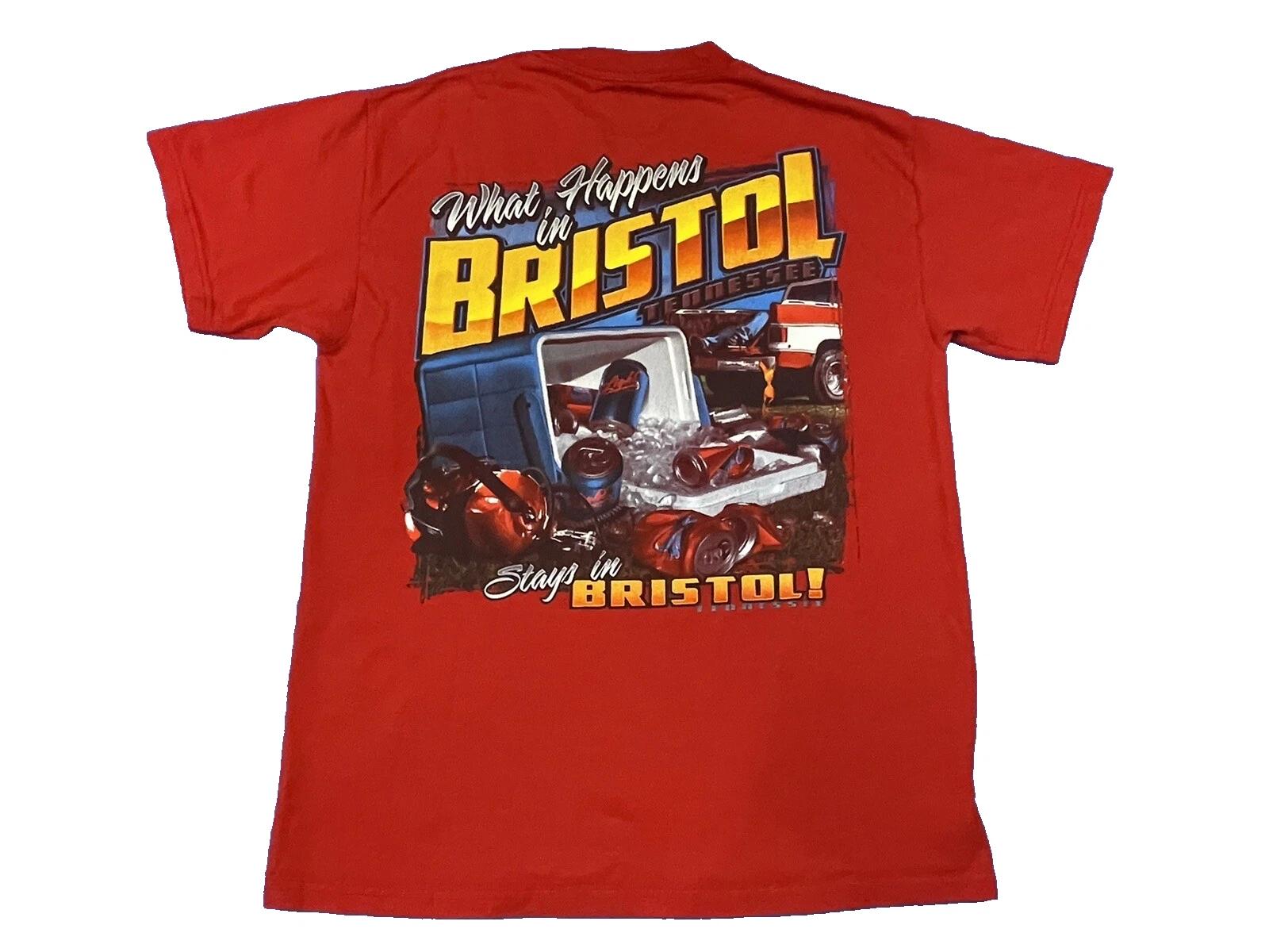 2011 Bristol Motor Speedway What Happens in Bristol Stays in Bristol Shirt M Red 2XL