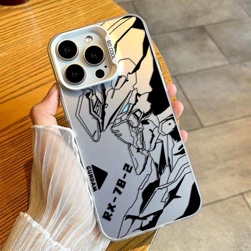 Gundam Line Draft pro IPhone1 6pro Max 15plus Barva Stříbrná 14 Pouzdro na Mobilní Telefon 13 pro Apple 12 Ochranné Pouzdro