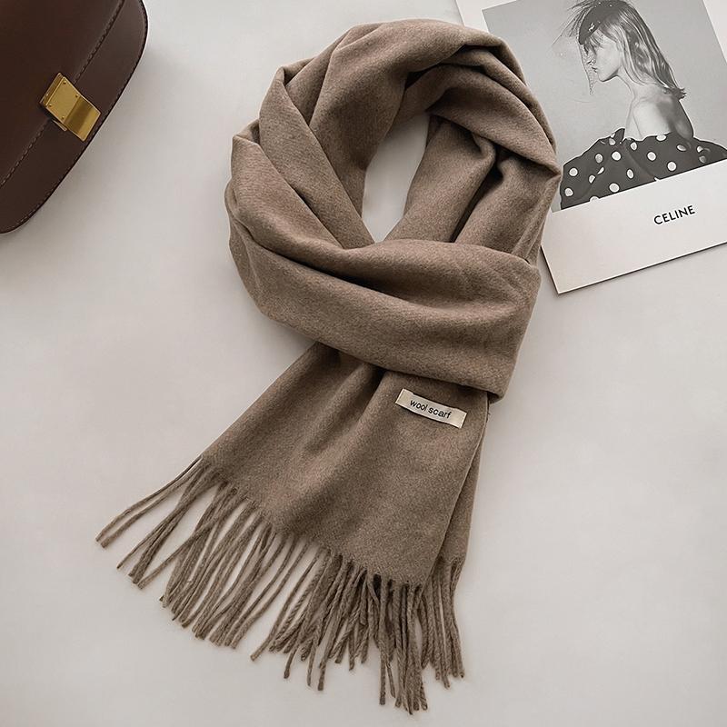 Winter Narrow Scarf 19 Color 8% Wool Scarf Hot Selling Solid Color Scarf Men's and Women's Universal Warm and Cold Proof Scarf