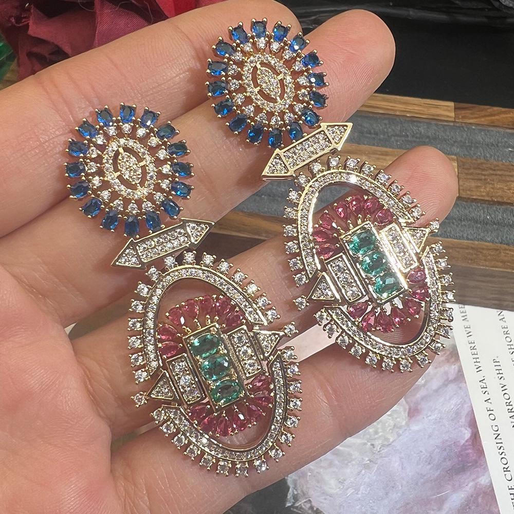 Bohemian European & American Zircon Cross-Border Luxury Earrings