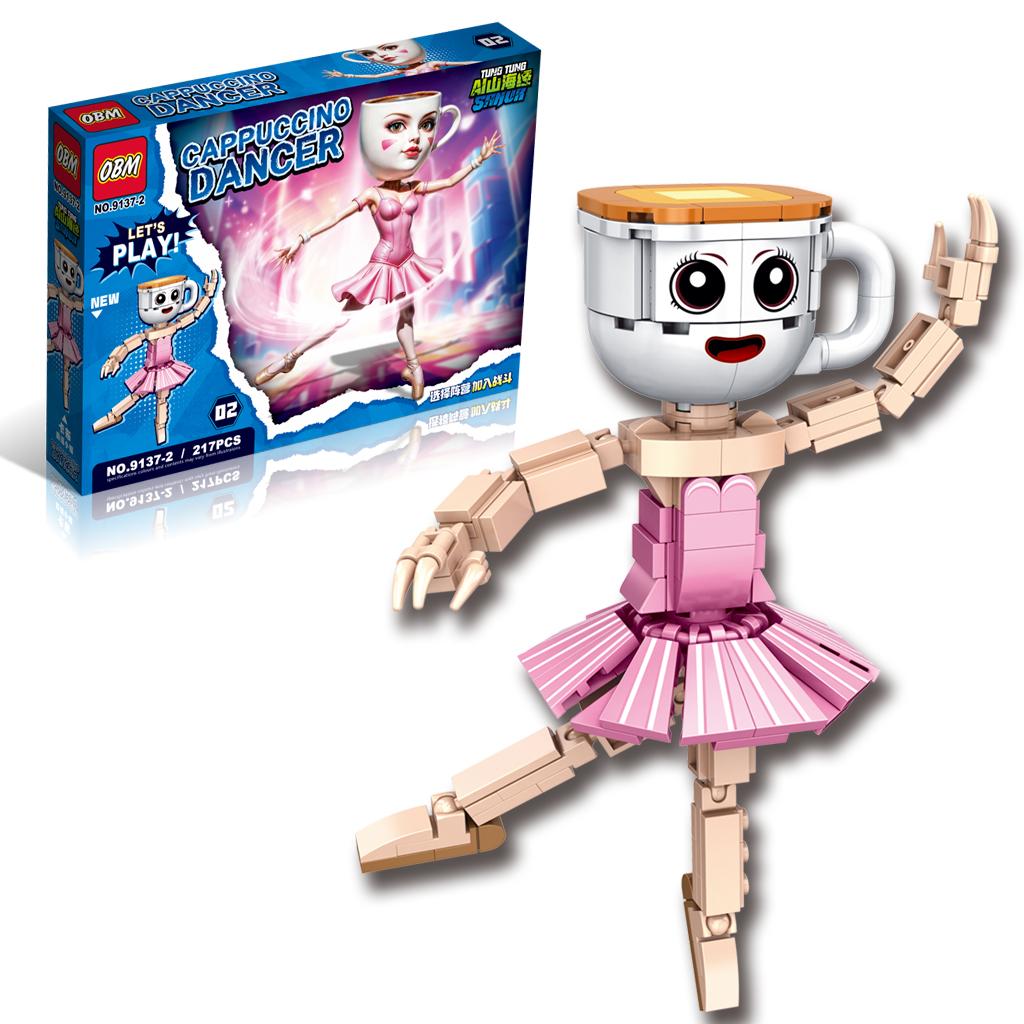 Ninja Mech Kaffee Cappuccino Bausteine Set Tung Tung Tung Sahur Tralalero Tralala Haifisch Spielzeug Kinderspielzeug Erwachsenengeschenk