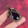Faceted african amethyst pendant copper wire wrapped pendant handmade pendant copper jewelry gemstone pendant gifts for wife antique jewelry