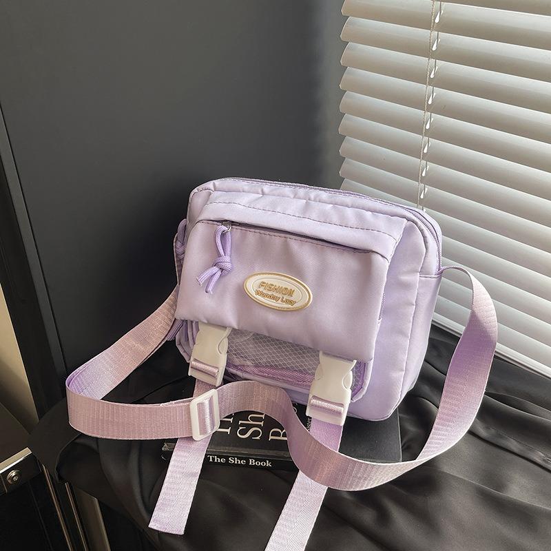 New women's bag New shoulder bag Sweet contrasting messenger bag Nylon cloth tide