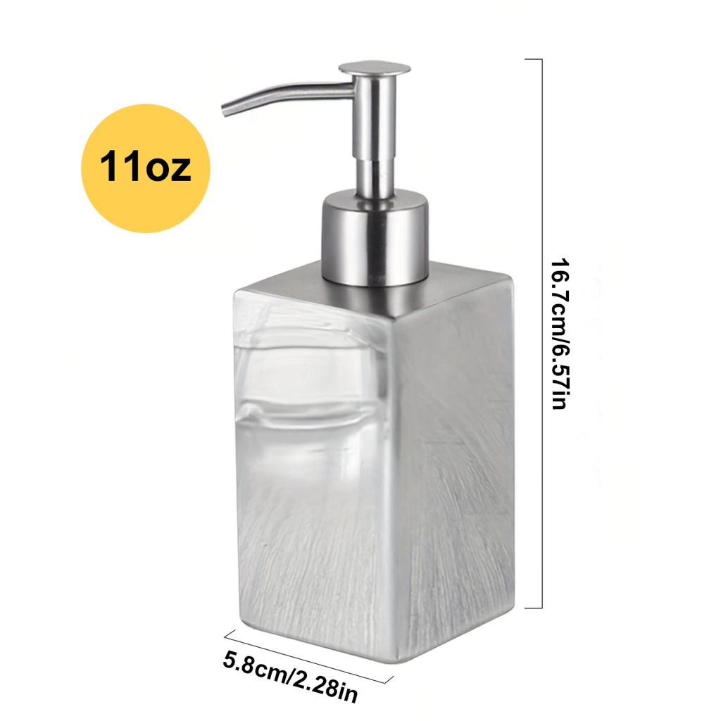 Stainless Steel Soap Dispenser, Refillable Manual Press Soap Dispenser,  for Hold Liquids, Shower Gels, Shampoos, Lotions