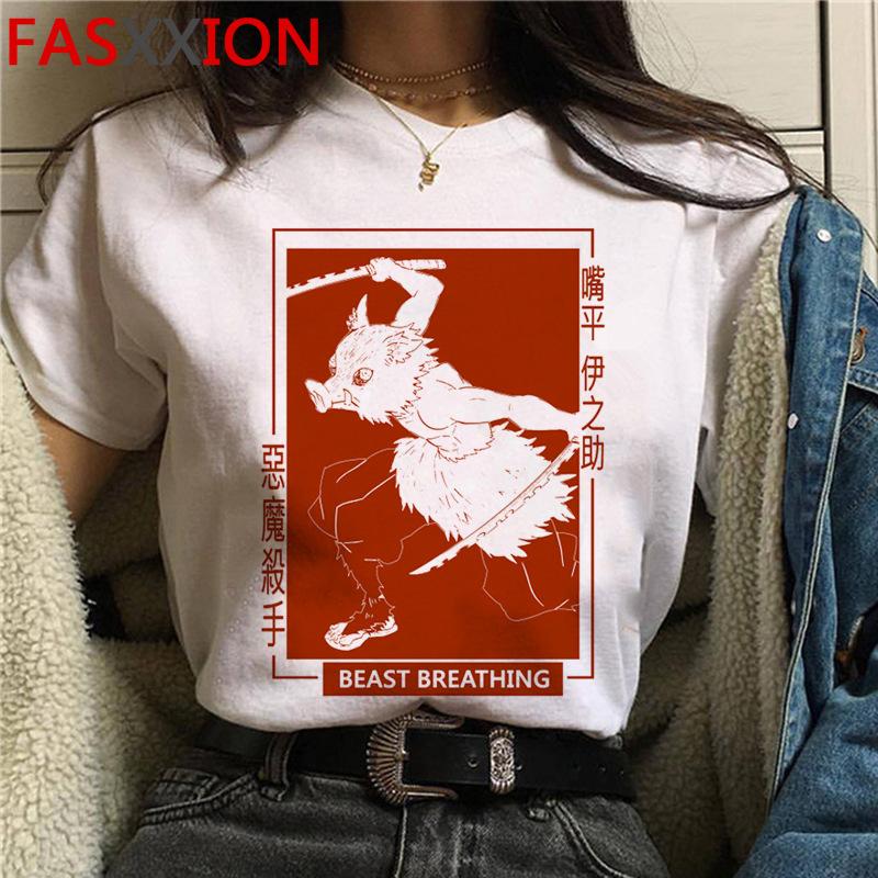 Casual Anime Demon Slayer Graphics Women Tee 90S Summer Short Sleeve O-Neck Female Tops Unisex Streetwear Y2K Clothing