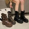 Drag cool fashion skirt boots women's short boots 2025 autumn and winter new thin Martin boots thick-soled muffin trouser boots