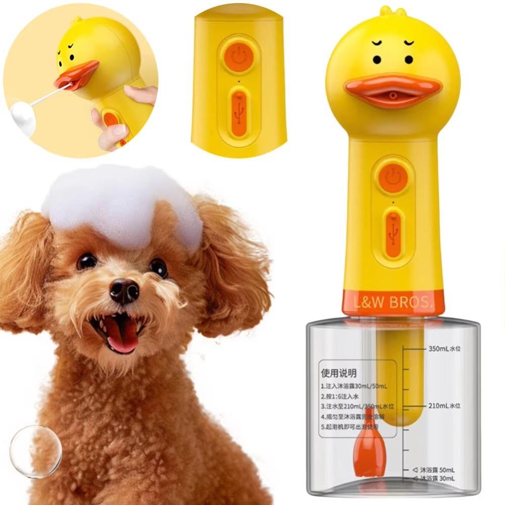 Cute Duck Pet Cleaning Machine USB Charging Cartoon Electric Foam Machine Type-C Foam Dispenser Automatic Soap Dispenser